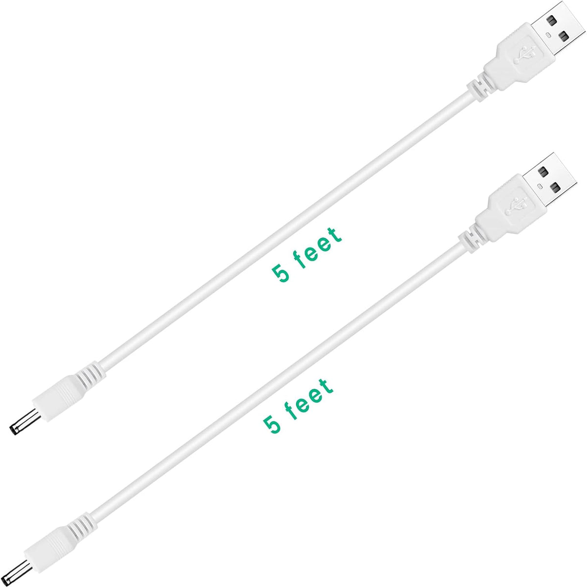 YEAOI 5ft, White(2-Pack) Power Cord Replacement for Hatch Baby Rest, Rest+ and Rest Mini Sound Machine, USB Charging