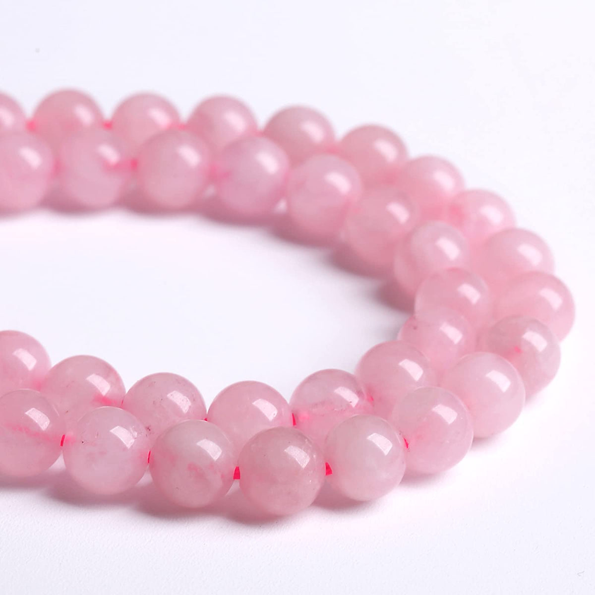 8MM 46PCS Natural Stone Brazilian Rose Quartz Crystal Beads for Jewelry Making DIY Bracelet