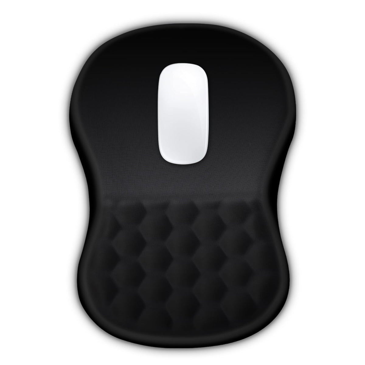 Hokafenle Ergonomic Mouse Pad Wrist Support with Massage Design, Wrist Rest Pain Relief Mousepad with Memory Foam&Non-Slip PU Base, Mouse Pads for Wireless Mouse & Desk (12x8 inch,Black)