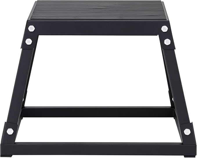 VEVOR Plyometric Jump Box, 18 Inch Plyo Box, Steel Plyometric Platform and Jumping Agility Box, Anti-Slip Fitness Exercise Step Up Box for Home Gym Training, Conditioning Strength Training
