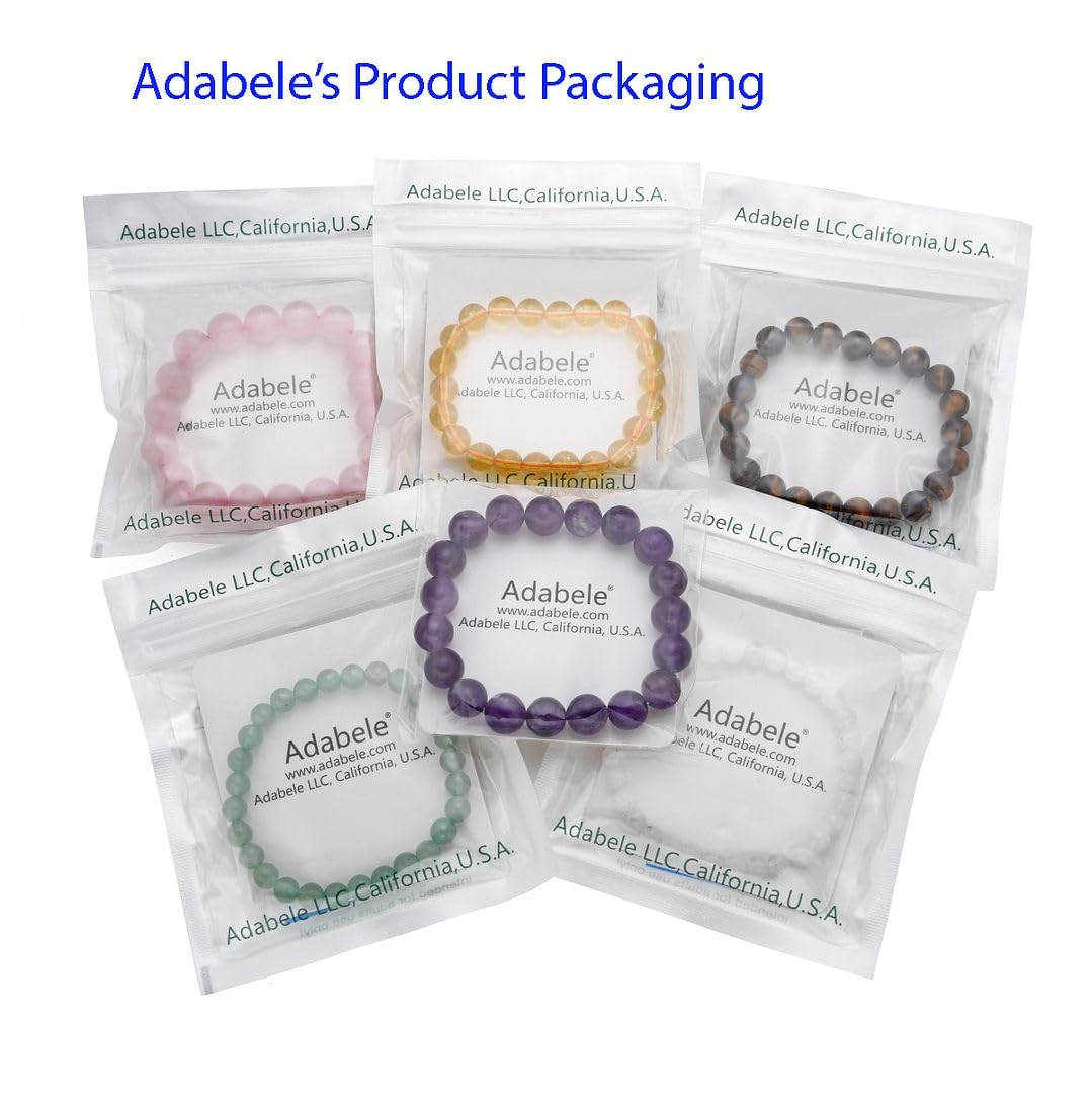 Adabele Real Natural Yellow Citrine Bracelet 7.5 inch Stretch Gemstone Beaded Bracelet Chakra Healing Crystal Stone Jewelry Women Mom Gift (Unisex) GB8-B27