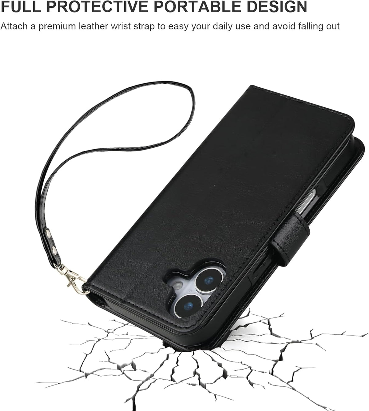Bocasal 17 6.3 Inch for iPhone Wallet Case Compatible with MagSafe Wireless Charging, RFID Blocking Magnetic Leather