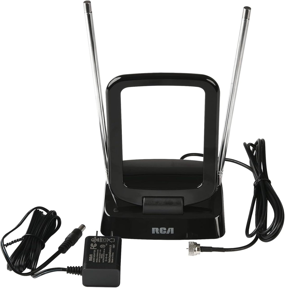 RCA ANT310Z Amplified Indoor FM and TV Antenna in Black