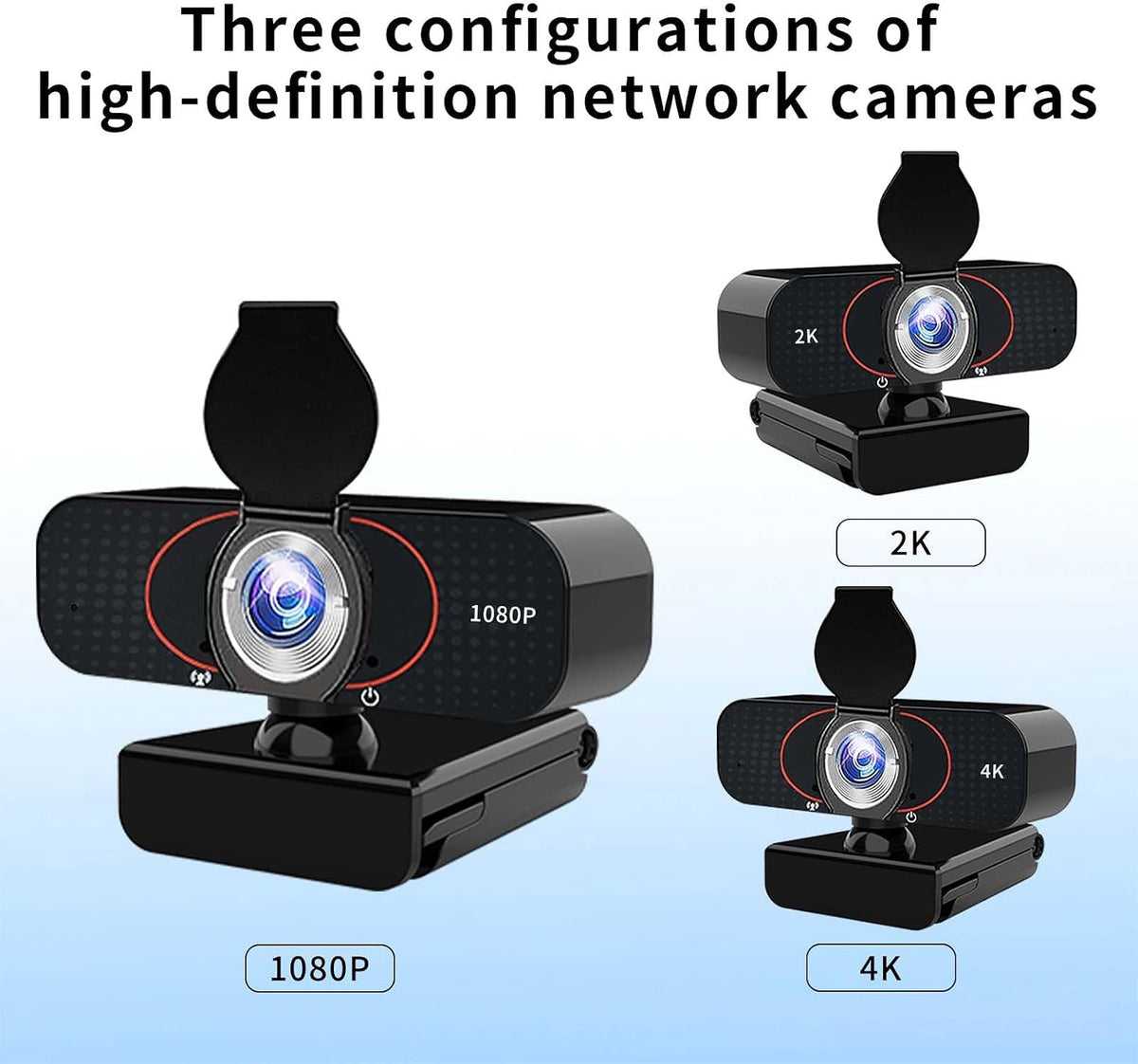 Lusinx 1080P Webcam for Computer, Wide Angle USB C, Plug and Play, Privacy Cover, Web Cam with Tripod, External Camera