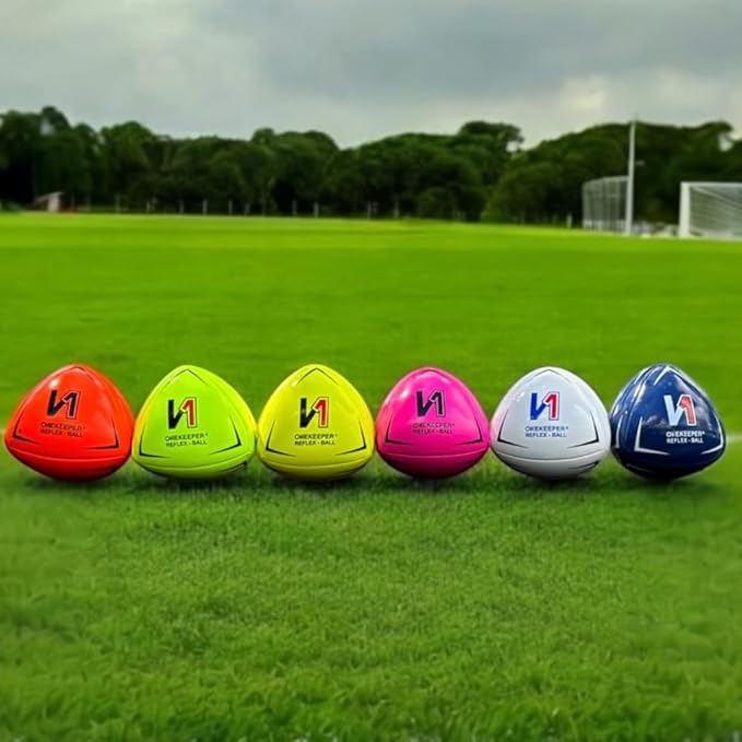Soccer Reflex & Reaction Ball - White, Orange, Blue, Pink, and Fluo Yellow, Agility and Coordination Training for Kids and Juniors (Pump Not Included)
