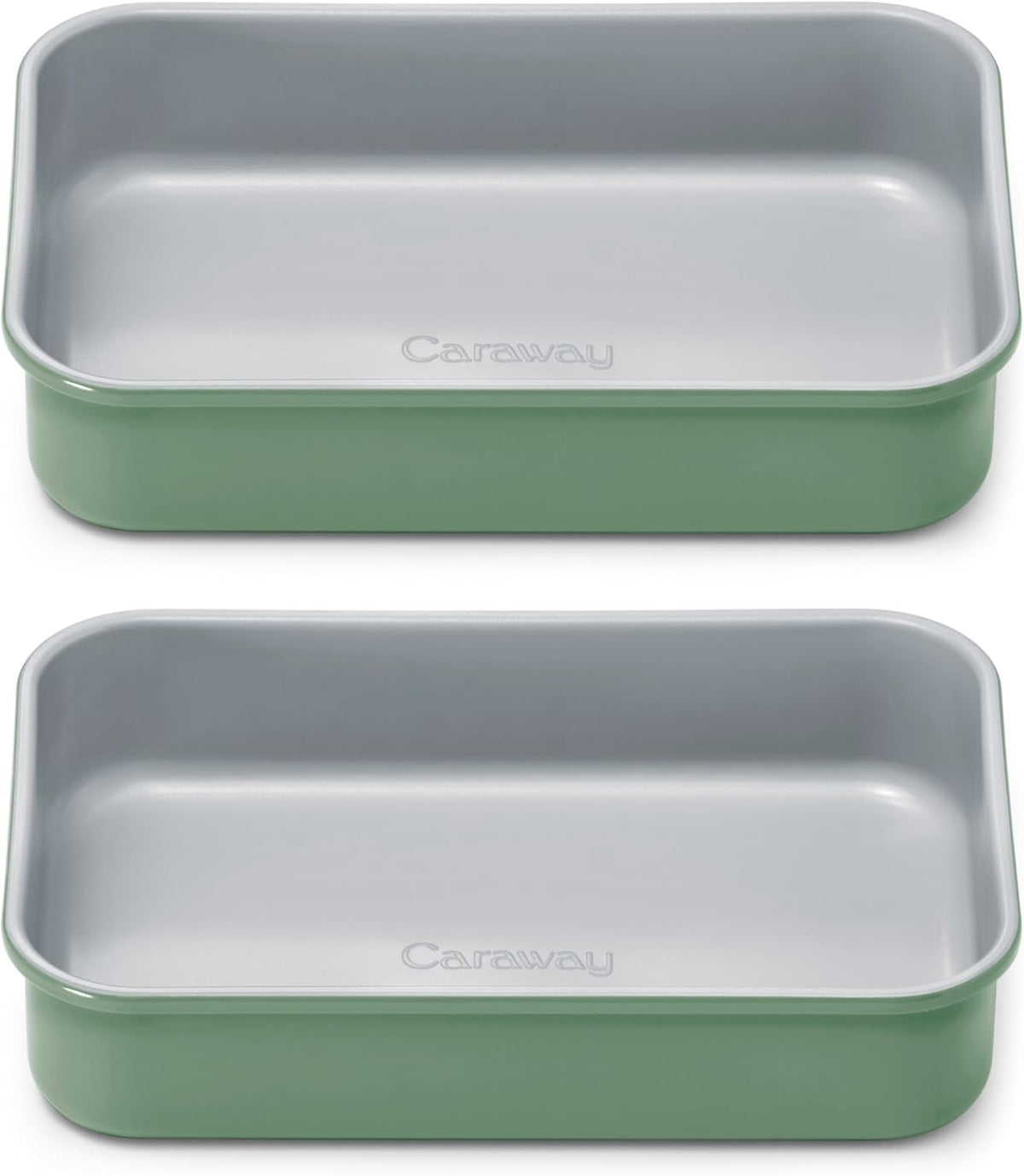 Caraway Nonstick Baking Pan Duo - 9â x 6.5â Deep Ceramic Pan, Non-Toxic & PTFE Free - Sage Color