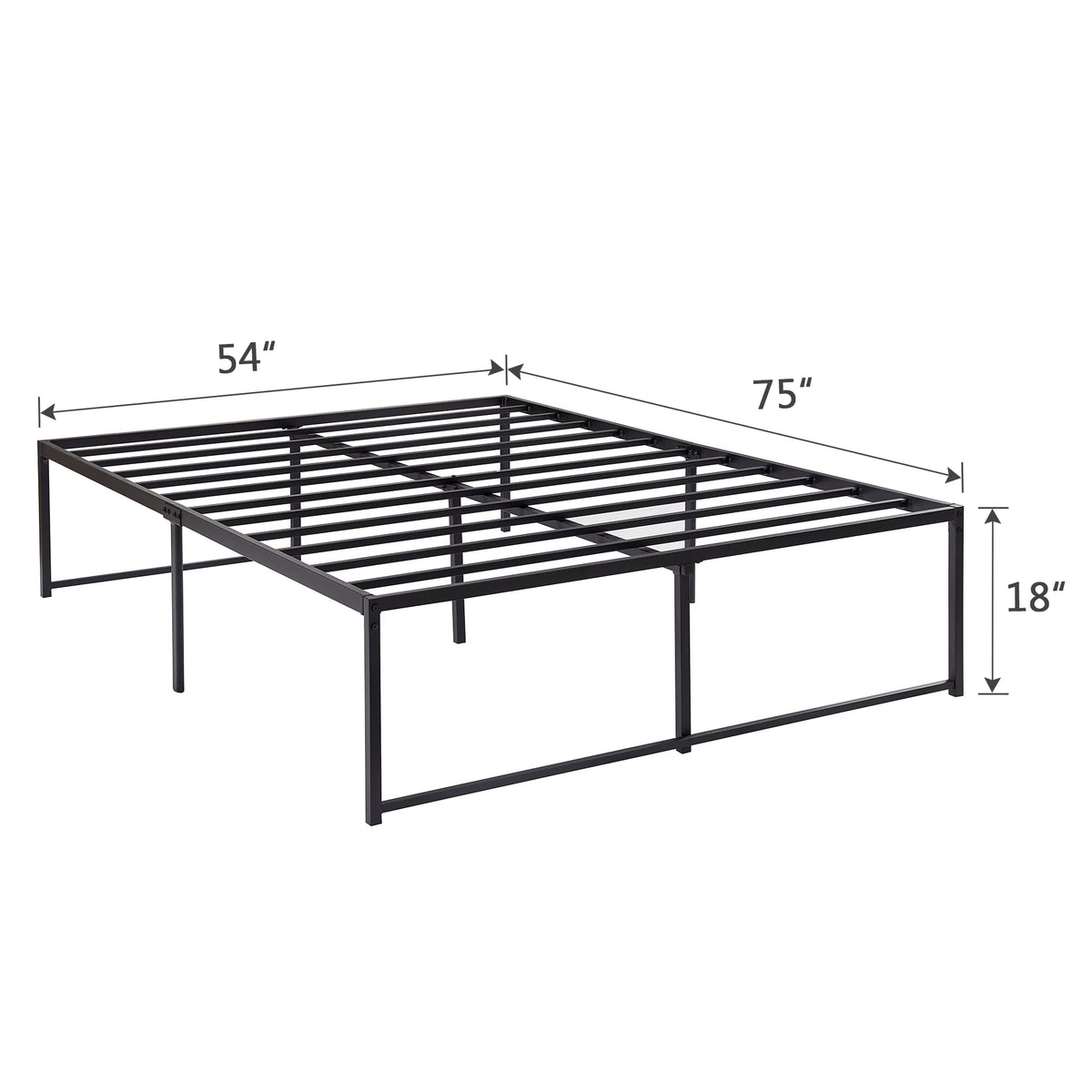 VECELO 18" Full Bed Frame/Metal Platform Mattress Foundation/No Box Spring Needed