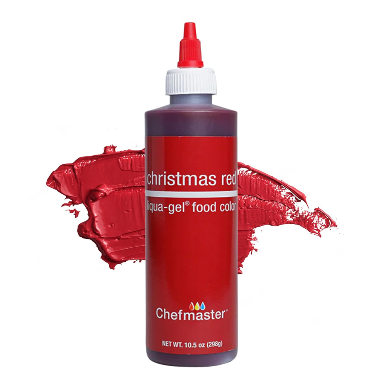 Chefmaster Xmas Red Liqua-Gel® Food Coloring - Vibrant, Fade-Resistant Dye for Icing & Fondant | 10.5 oz