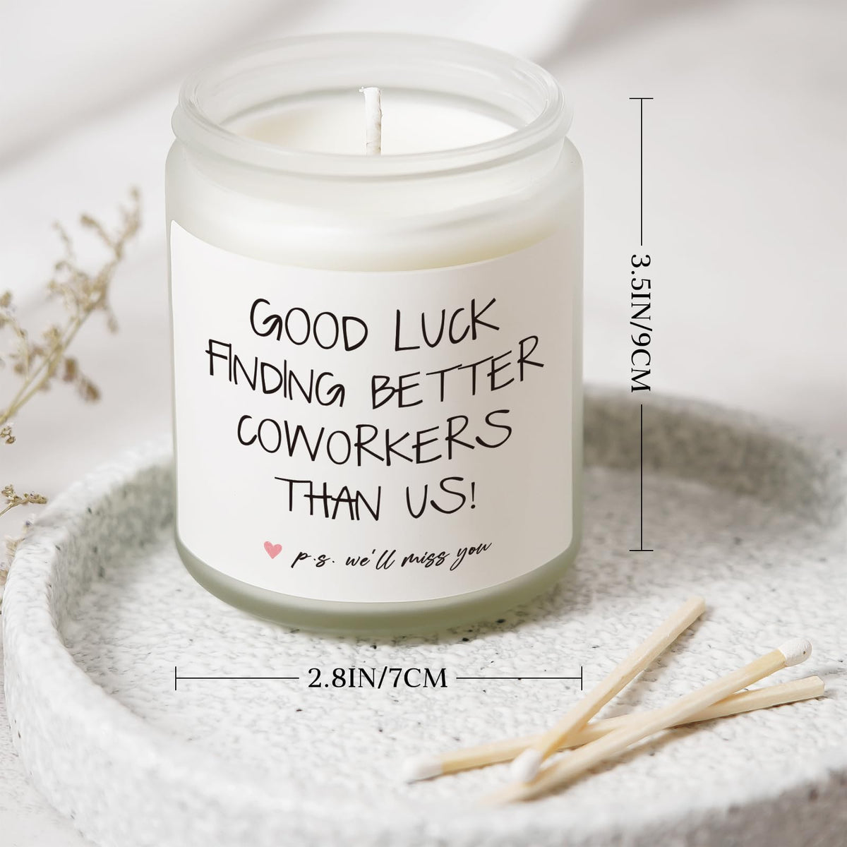 BAUBLEDAZZ Coworker Leaving Gifts for Women - Handmade Lavender Soy Wax Candle(7oz)- Funny Going Away, Goodbye, Farewell Gifts for Coworkers, Boss, Men, Women, Friend
