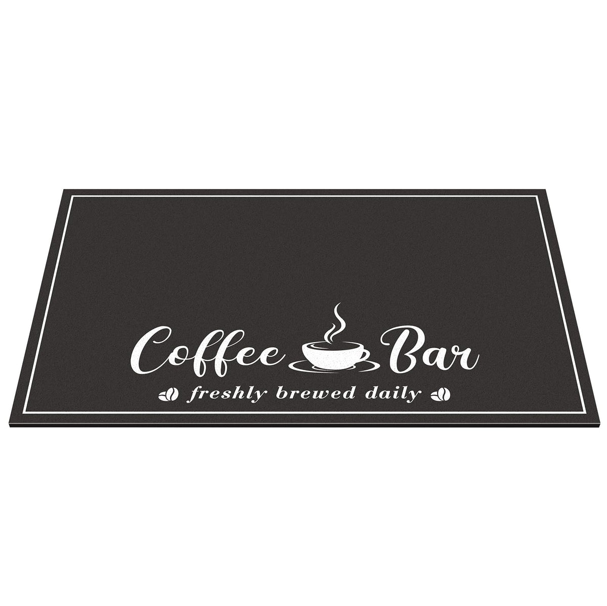 CooRug Absorbent Coffee Mat, Fashion Dish Drying Mat for Kitchen Counter Coffee Bar Accessories Espresso Machine Dish Rack 16" x 24" Black