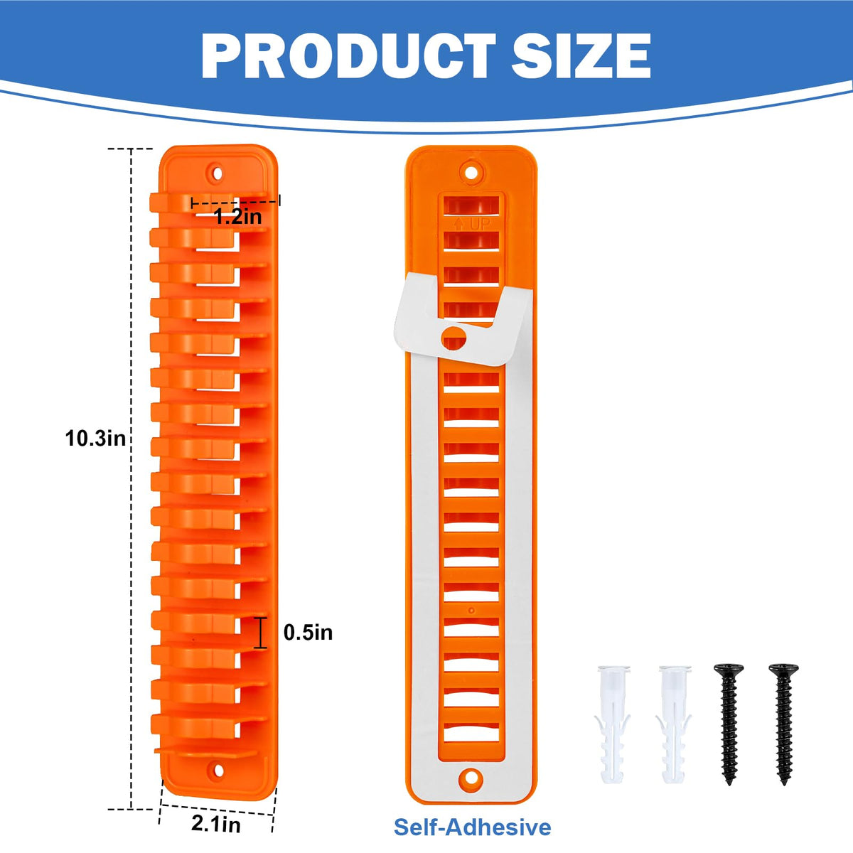 NAZZO Hat Racks for Wall, Hat Holder for Baseball Caps, Adhesive or Drilling Double Use Hat Display Hooks, Hat Organizer for Men Boys Bedroom Accessories, 2Pack Holds Up to 32 Caps, Orange