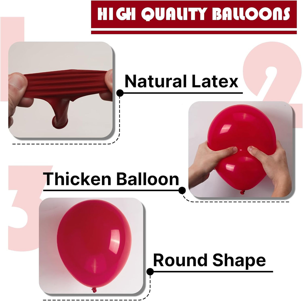 PartyWoo Burgundy Balloons - 100pcs Dark Red Balloon Arch Kit | 18", 12", 10", 5" Sizes for Celebrations