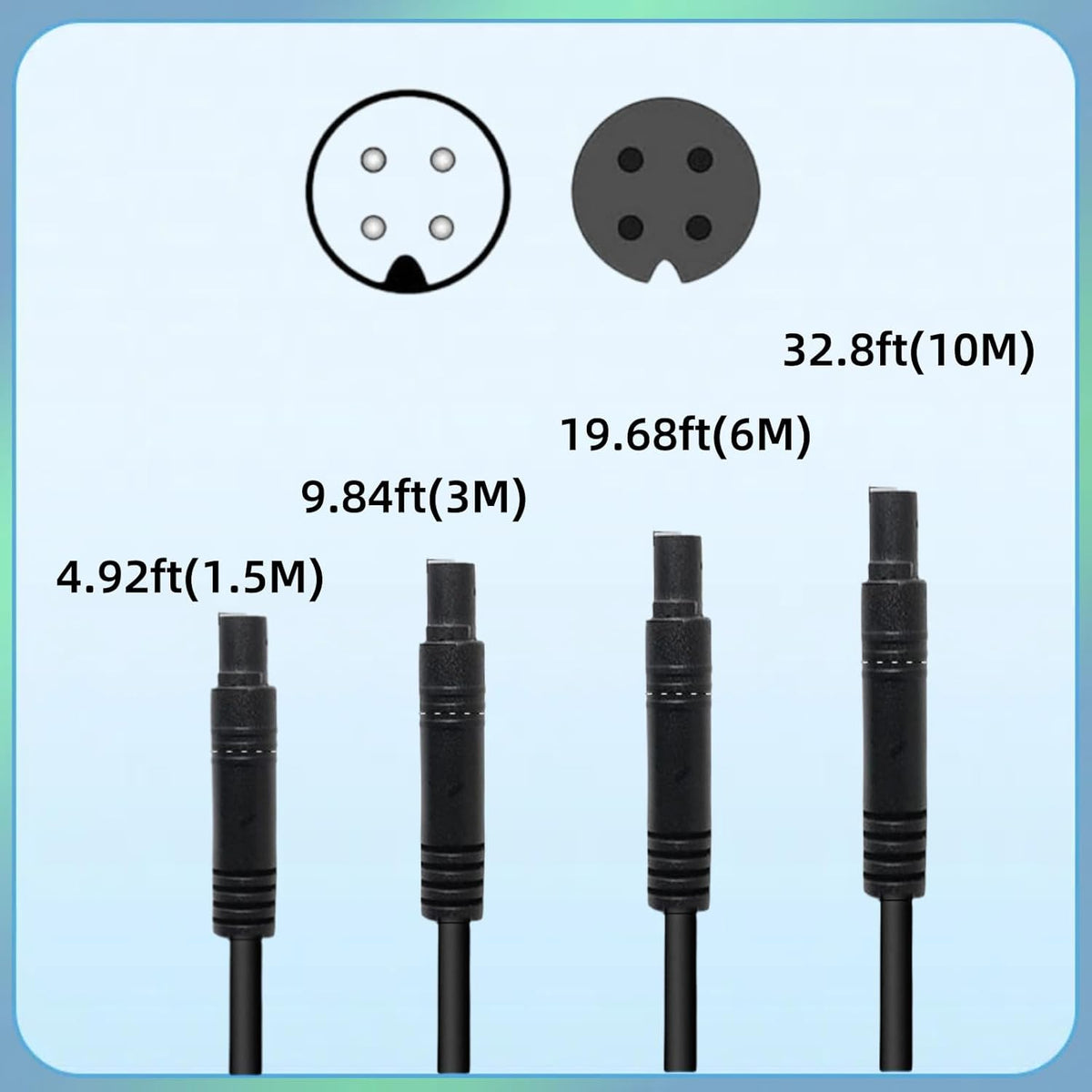 Epronic 4 9.84Ft 4PIN (4-pin 3M/9.84ft) Pin Dash Cam Rear View Backup Camera Male to Female Cable Reverse Car Recorder