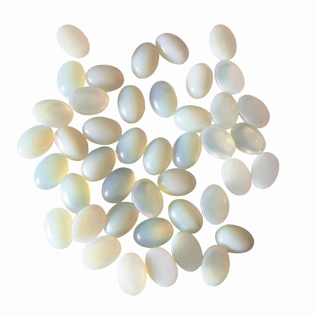 Loveliome 18x13mm Oval Cabochons Flatback Crystal Stone Gemstones Beads for Jewelry Making DIY Pack of 10, Opalite