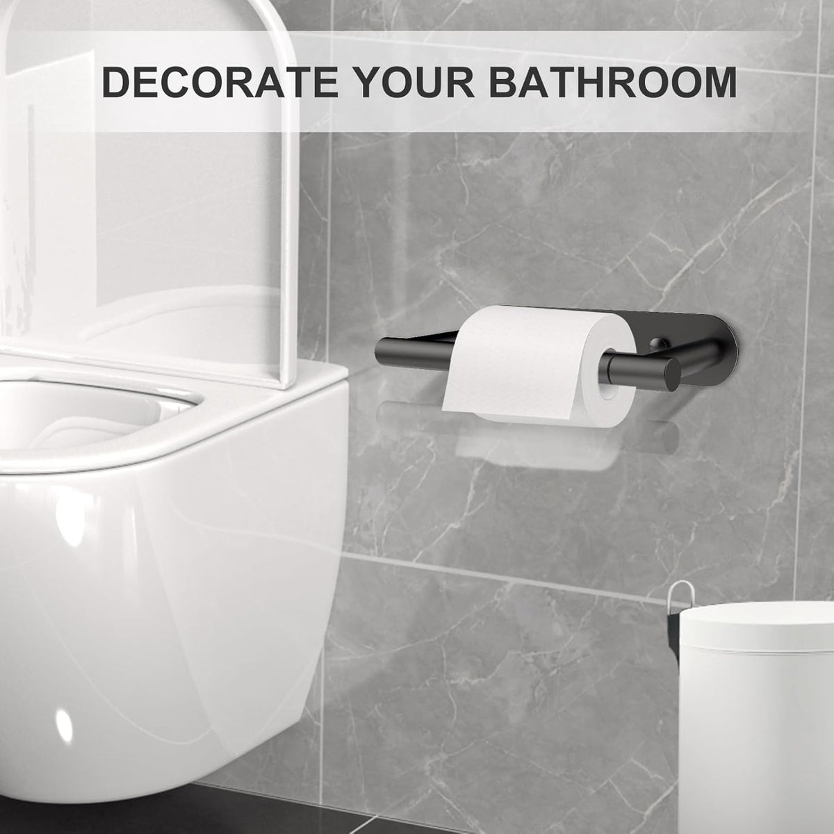 SetSail Toilet Paper Holder - Matte Black Wall-Mount Stainless Steel Tissue Holder for Bathroom