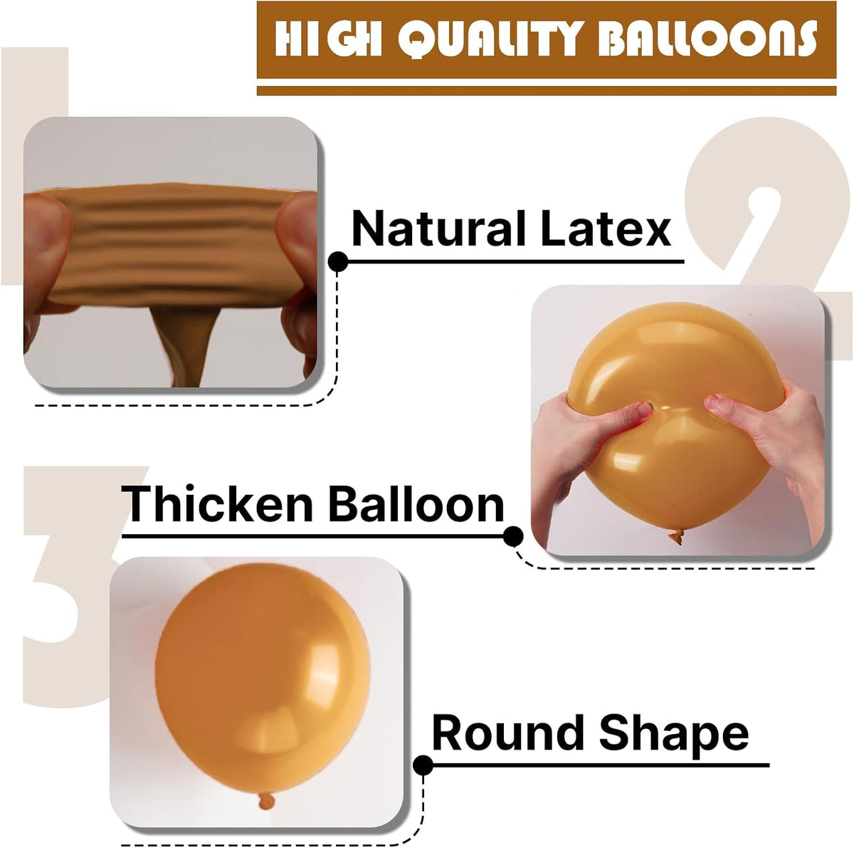 PartyWoo Light Brown Balloons - 50 Pcs 12 Inch Caramel Tan Boho Decor for Events & Celebrations