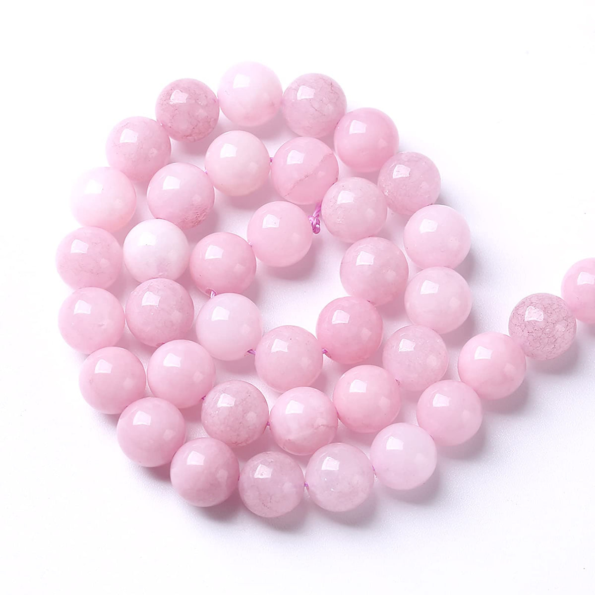 8MM 46PCS Kunzite Beads Round Loose Beads for Jewelry Making DIY Bracelet Necklace Crystal