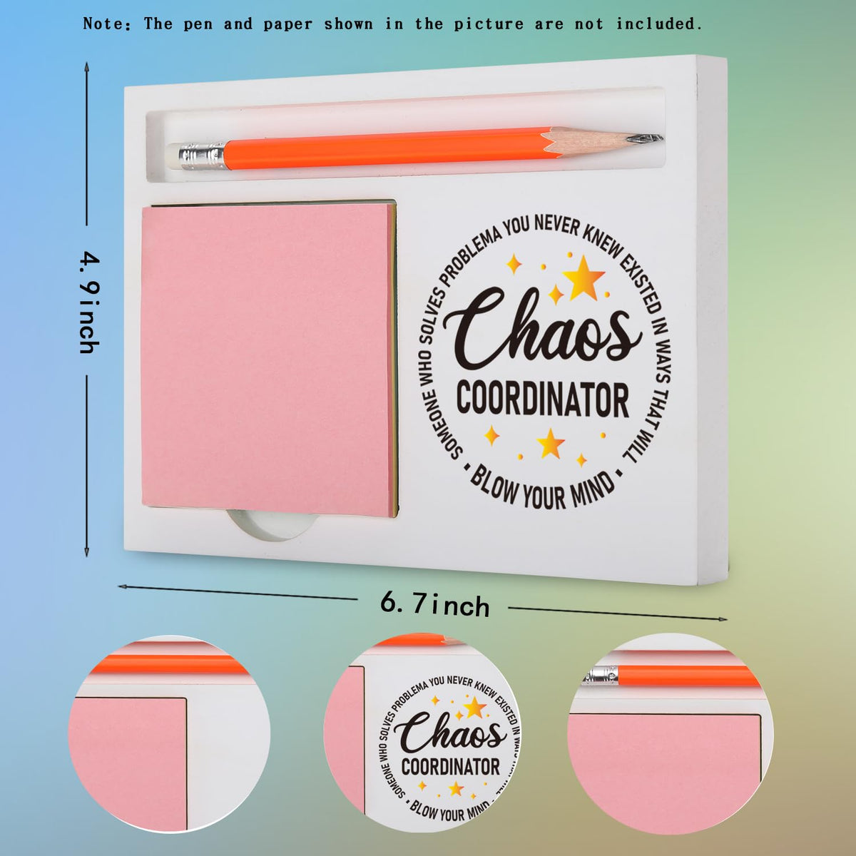 Chaos Coordinator Gifts Funny Inspirational Desk Organizer for Administrative Assistants Teachers Moms – Appreciation Birthday Farewell, Office Humor Desk White Note Pad Holder XBCT6
