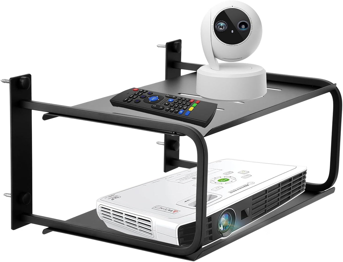Tookie 2 Accessories(10.24 8.27in) Layers Projector Shelf, Wall Mount Double Floating Shelf Under TV Entertainment