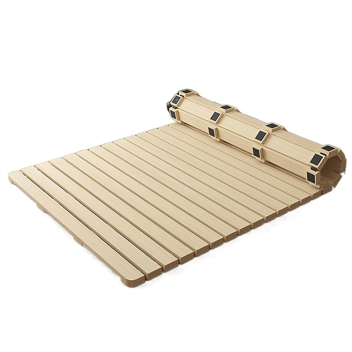 Breathable Bed Plate Solid Wood Futon Frame FoldingBreathable Tatami Mattress Pad, Rollable Bed Frame for Floor Sleeping, Comfortable Bedding Solution (150x200cm) - Ideal for Bedroom, Space-