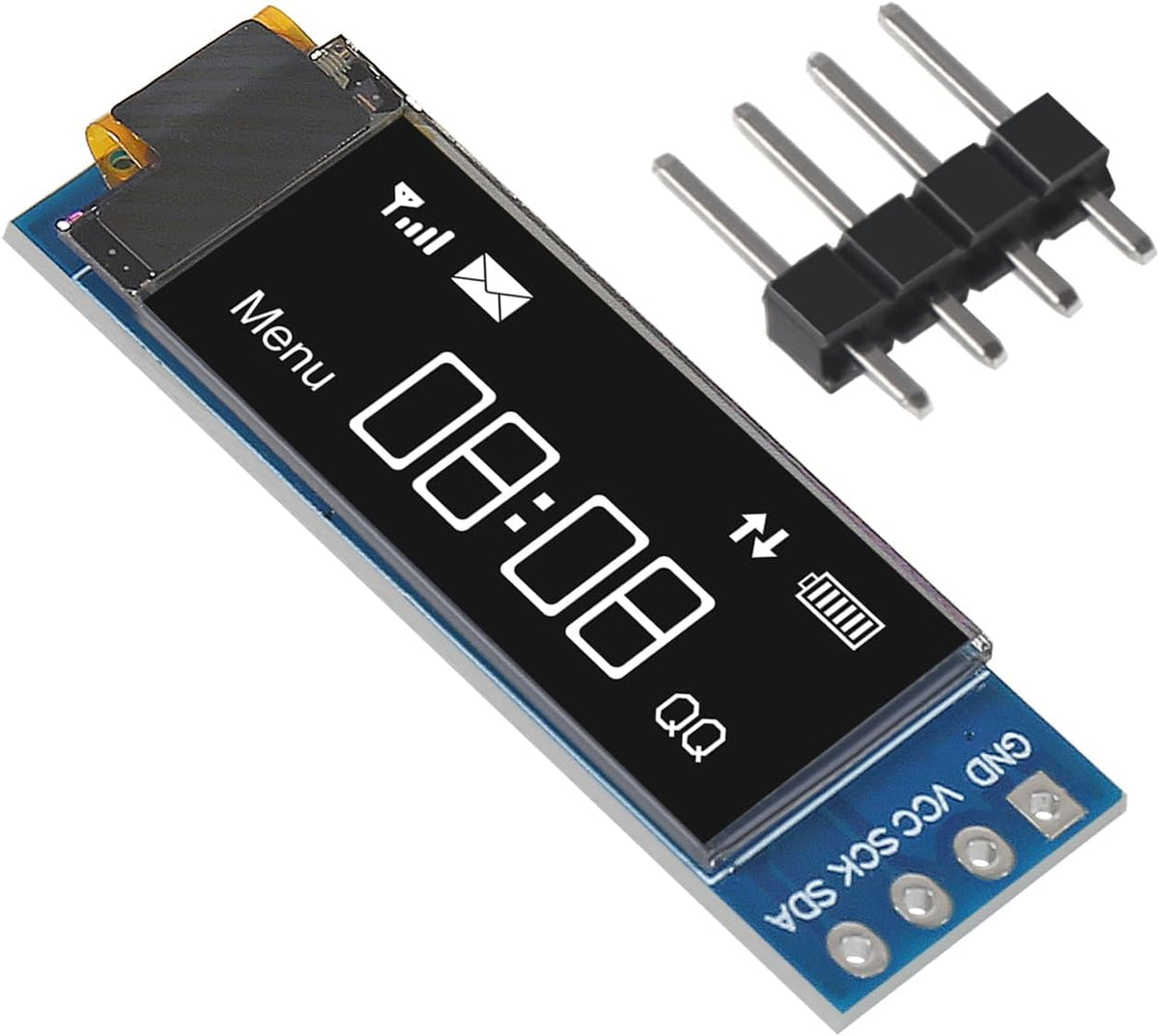 XIITIA 6pcs 0.91 inch I2C SSD1306 128x32 30pin OLED IIC Display Module LCD Screen Driver with Dupont Cables for Arduino