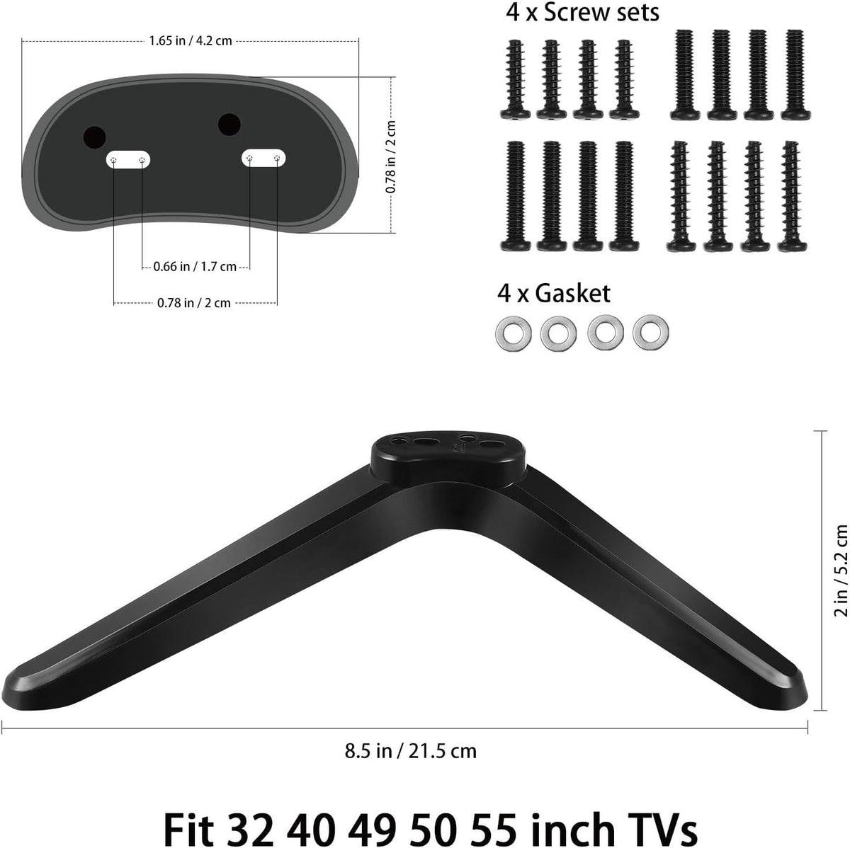 STOBOK 2pcs 32-55 Inch Universal Tv Stand Legs, Plastic Tabletop Mount Brackets for Televisions, Easy Install