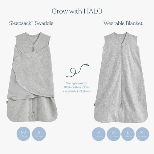 HALO 100% Cotton Sleepsack Swaddle - 3-Way Adjustable Wearable Blanket, TOG 1.5, Multicolor Lions & Tigers, Newborn 0-3 Months