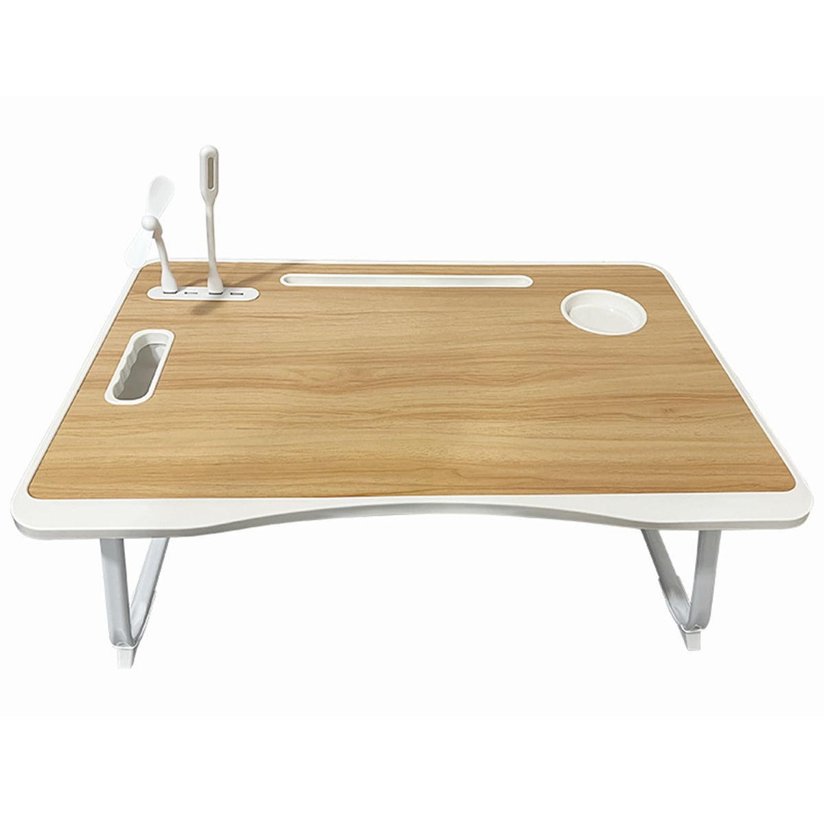 Foldable Laptop Bed Desk with USB Port, Storage Drawer & Cup Holder - Large 23 Inch Portable Lap Tray for Working, Reading, and Writing in Bed