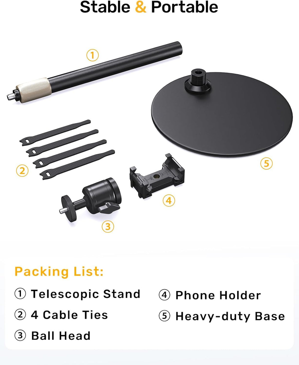 jidinung C922 C930e C920S C920 C615 C960 C920x 4K N60, 1/4" Upgraded Webcam Stand for Desk, Telescopic Webcam Tripod