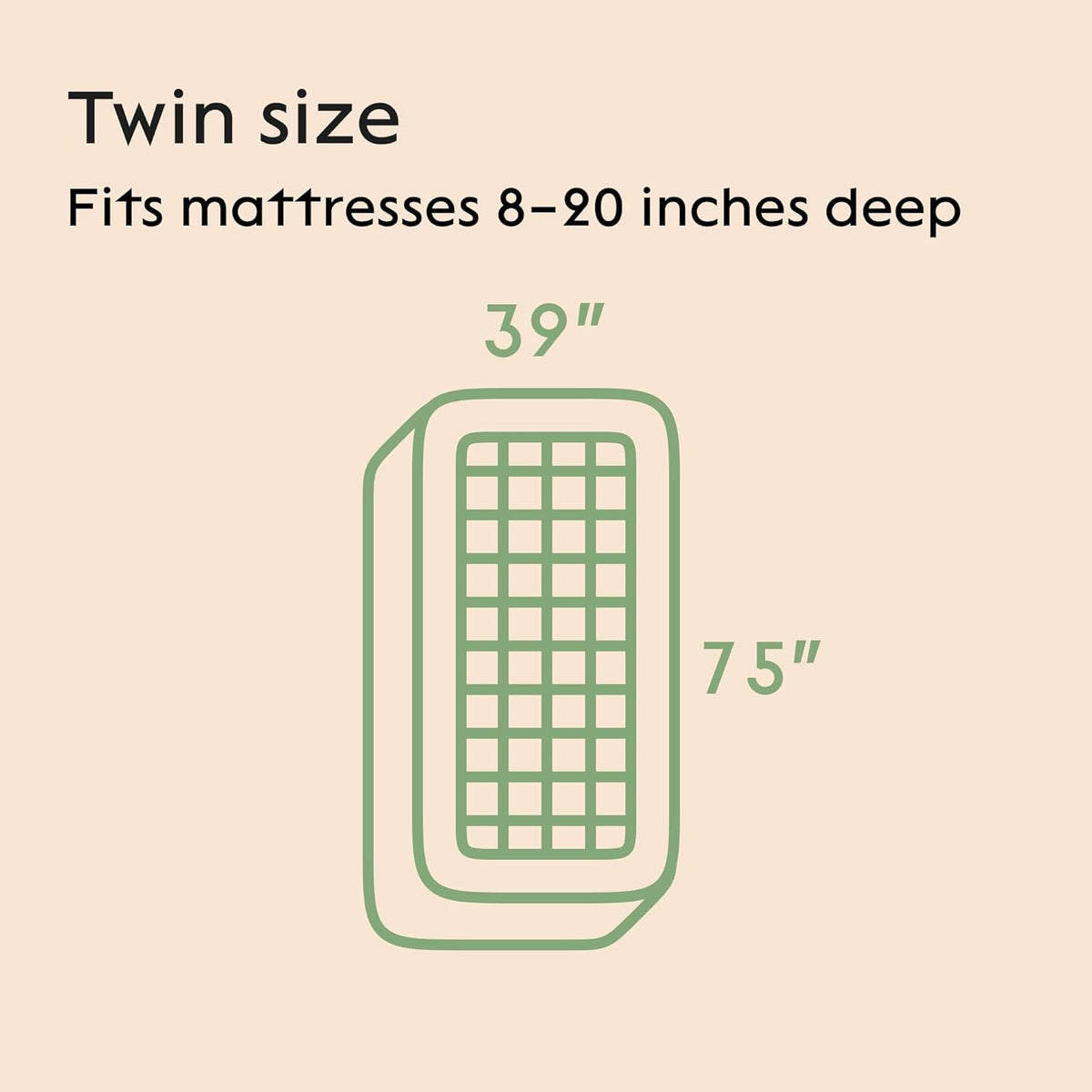 Skiennix Ultra Soft Twin Size Mattress Topper - Bamboo Viscose Pillow Top for Full Body Support - Naturally Cooling, Green