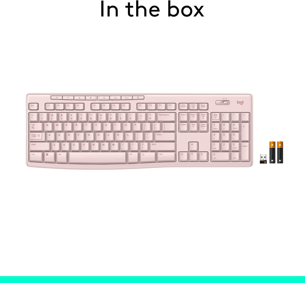 Logitech K270 2.4 8 2-Year Wireless Keyboard for Windows, GHz Wireless, Full-Size, Number Pad, Multimedia Keys, Battery