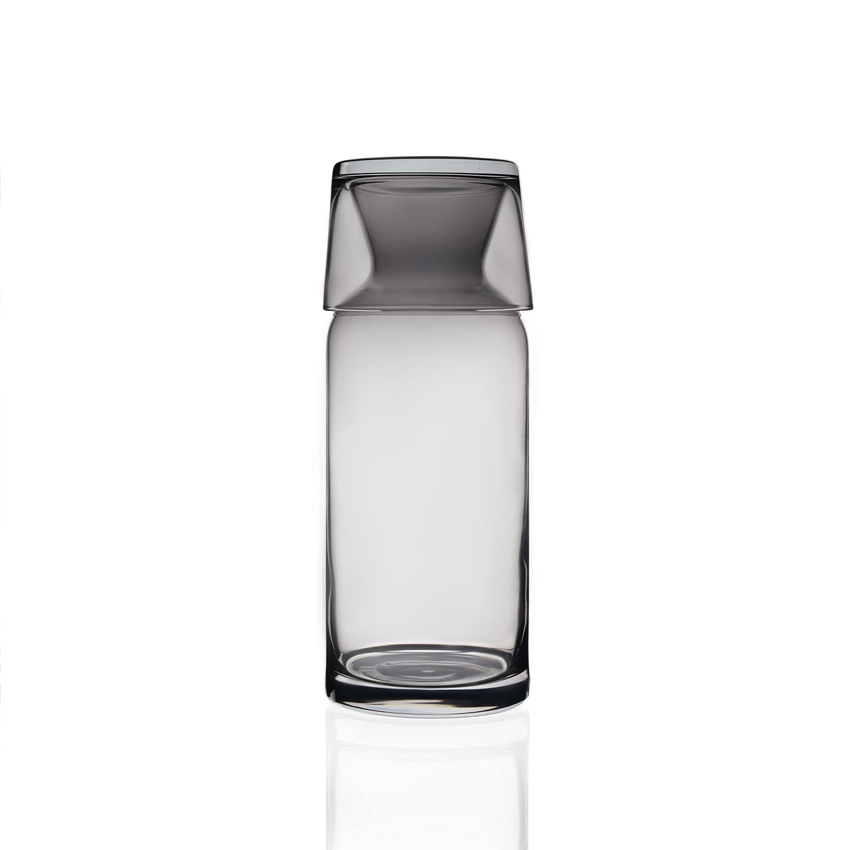 VOSS Living - Bedside Water Carafe and Glass Set, 23.6 Oz - Infused Pitcher for Nightstand, Mouthwash Decanter Bottle(Ivory Black)
