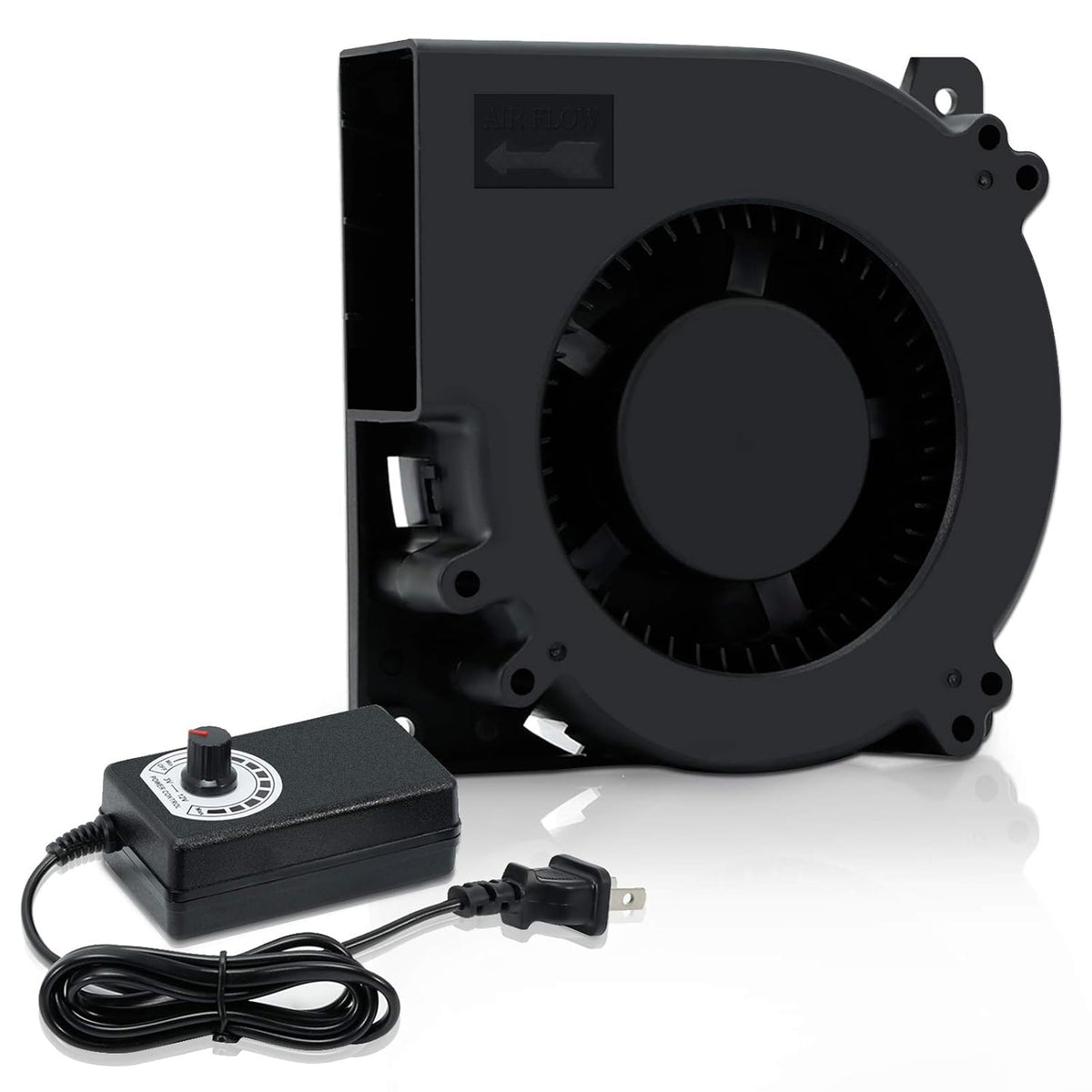 120mm 12V 110V 115V 12V 2A DC Blower Cooling Fan, AC to DC Power Cord with Speed Controller,for Router Receiver DVR