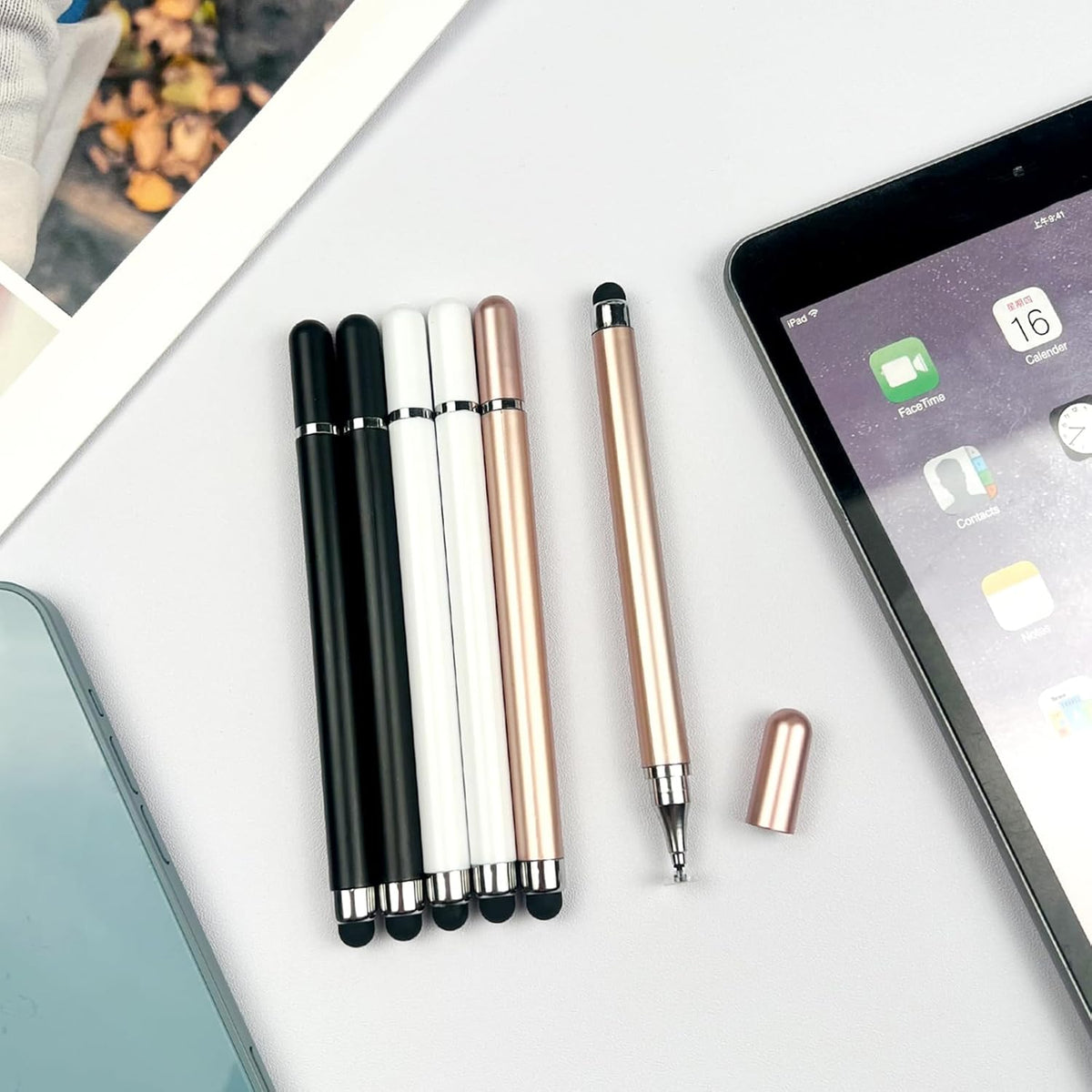 Brvlsoc 6-Pack 2-in-1 (3 Stylus Pens for Touchscreen Devices High-Precision, No-Charge Stylus for iPad, iPhone, Samsung