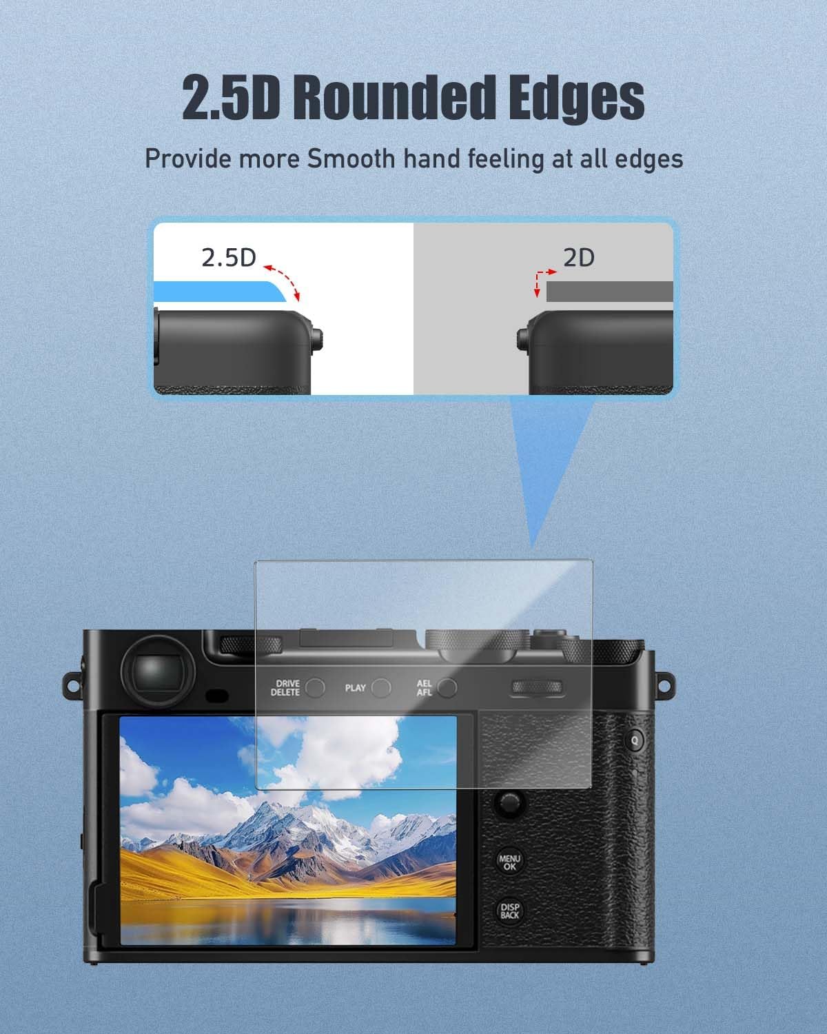 YAJOJO 4-Pack X-E5,9H X-E5 Screen Protector for Fujifilm Hardness Tempered Glass for Fujifilm Mirrorless Camera