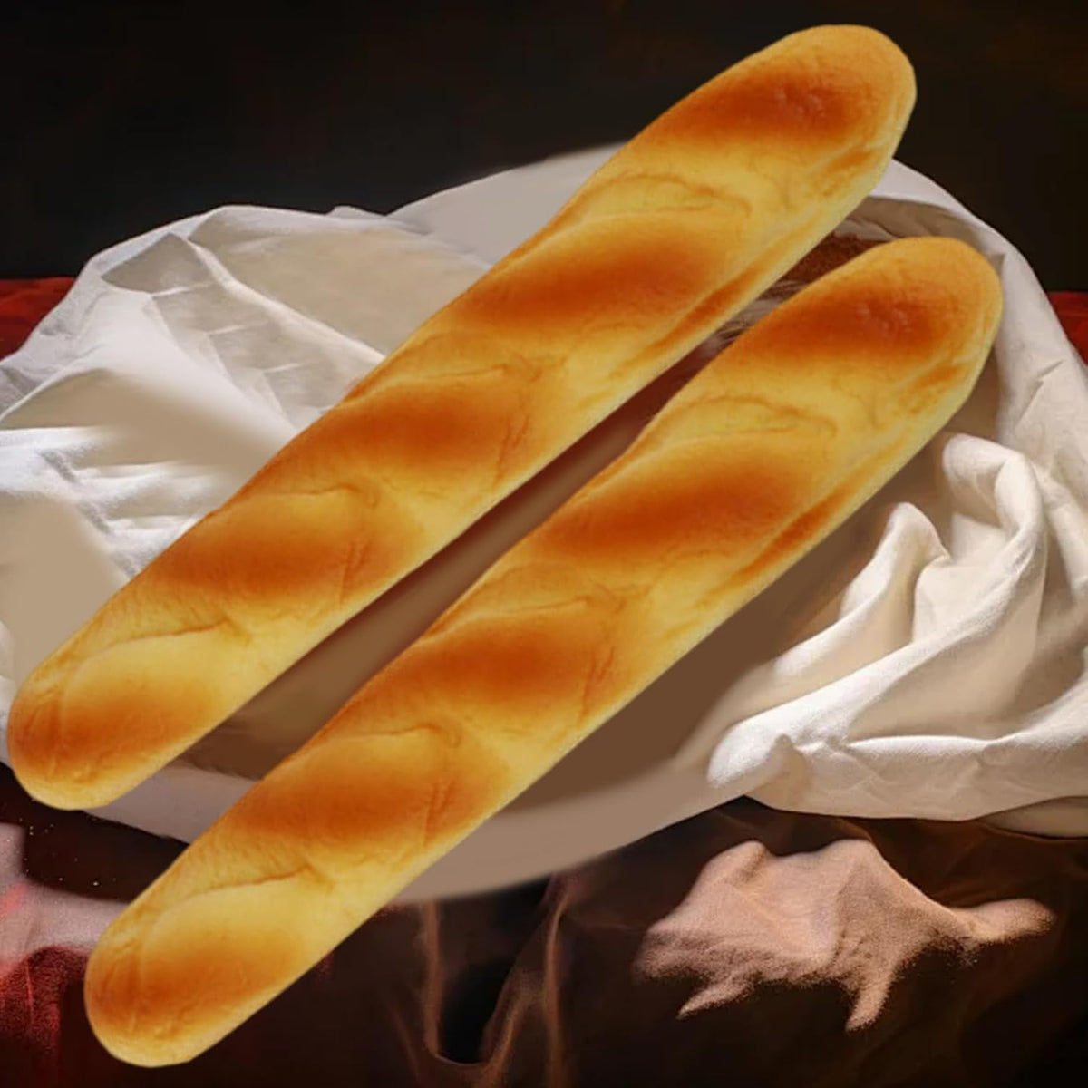 Xoeryoy 2PCS 13.8x2.4in Bread, PU Realistic Long Artificial Bread, Bake for Display, Photography Props, Bakery Ornament