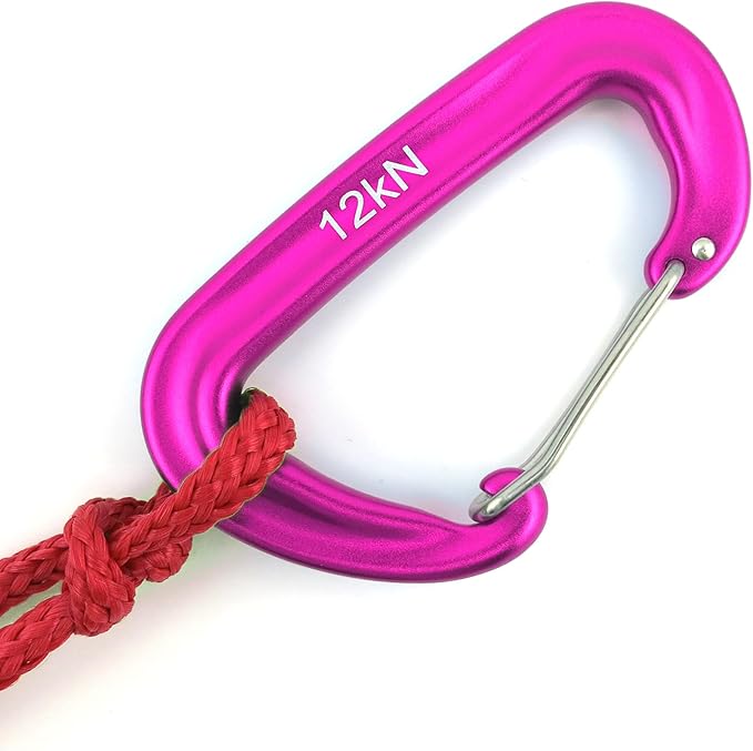 12kN 3.2"x2" Heavy-Duty Carabiner Clips - Durable, Lightweight Aluminum Alloy Carabiners for Hiking, Camping, Keychains, Dog Leashes, Hammocks & More