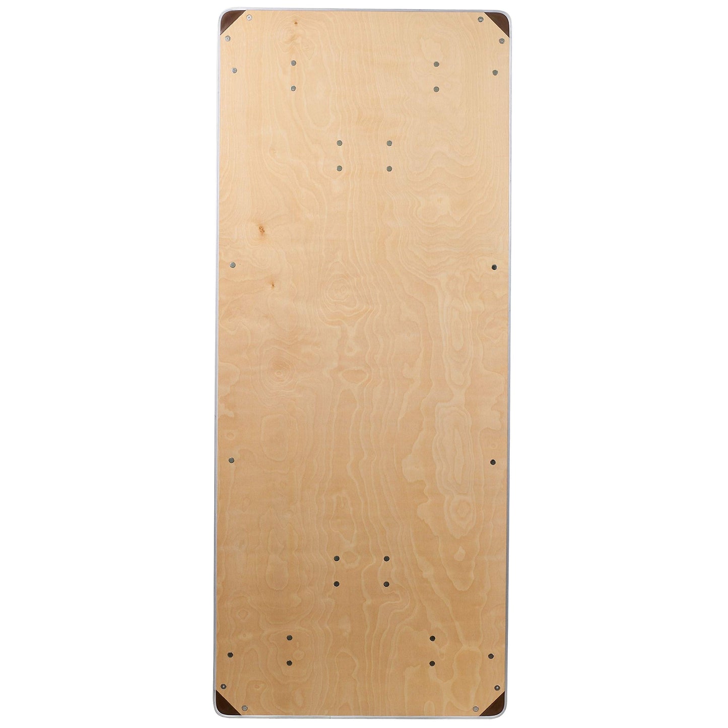 Flash Furniture Fielder 6-Foot Rectangular HEAVY DUTY Birchwood Folding Banquet Table with METAL Edges and Protective Corner Guards