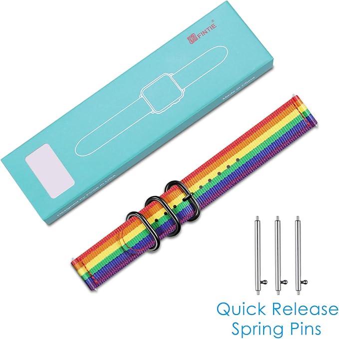 FINTIE Bands Compatible with Fitbit Versa 2/1 / Lite Edition, Soft Nylon Replacement Strap Wristband Accessories (Colorful)