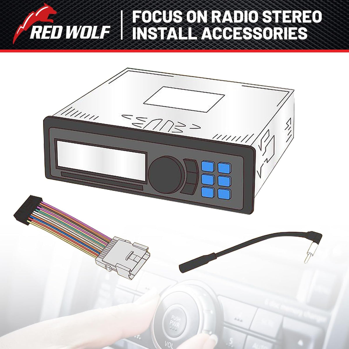 1994-2022 4Runner, 2012-2018 RED WOLF Radio Wiring Harness for Pioneer Head Unit Fit for Toyota Tacoma Highlander