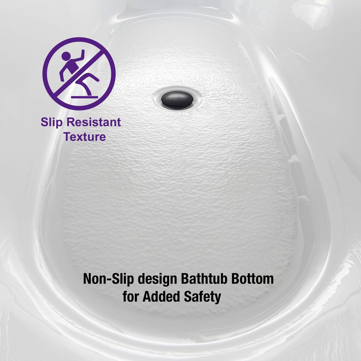 WOODBRIDGE 67" Acrylic Freestanding Bathtub Contemporary Soaking White Tub with Matte Black Overflow and Drain,B0001 -MB-Drain &O