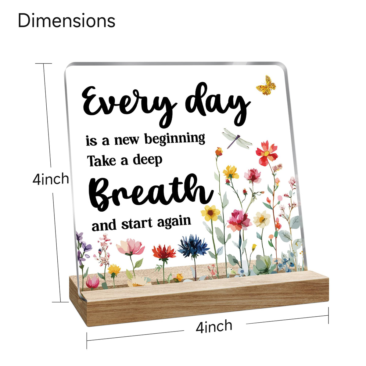 Inspirational Office Desk Decor Gifts for Women, Every day is a New Beginning Motivational Decoration for Home