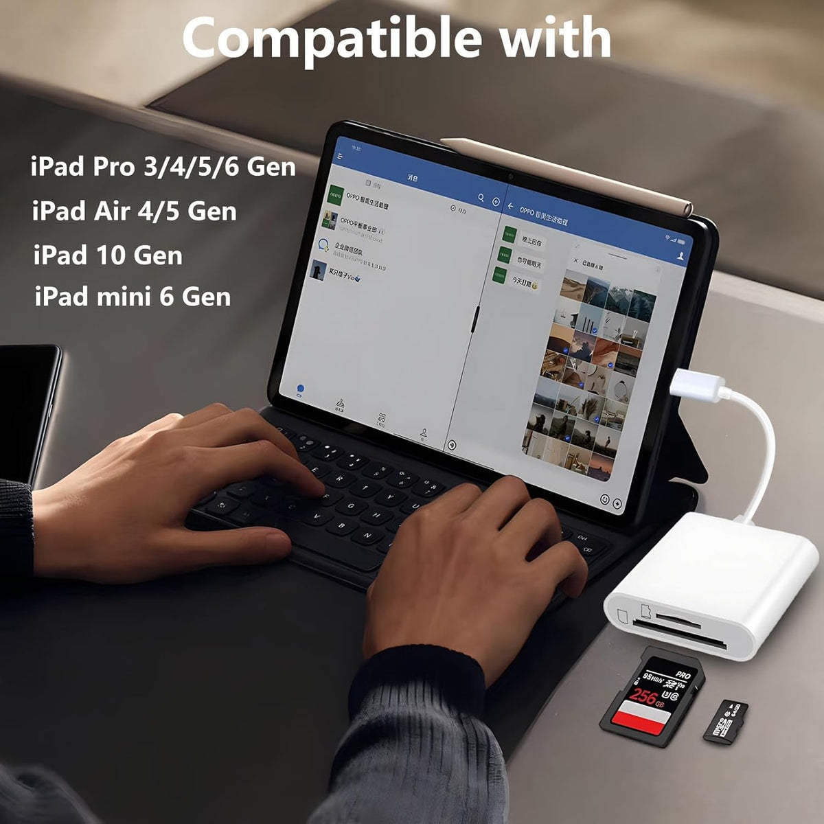 MTIQHS 15/16/17, 17/iPad/MacBook USB C SD Card Reader for iPhone Dual Card Slots Micro SD Card Reader USB C Support SD