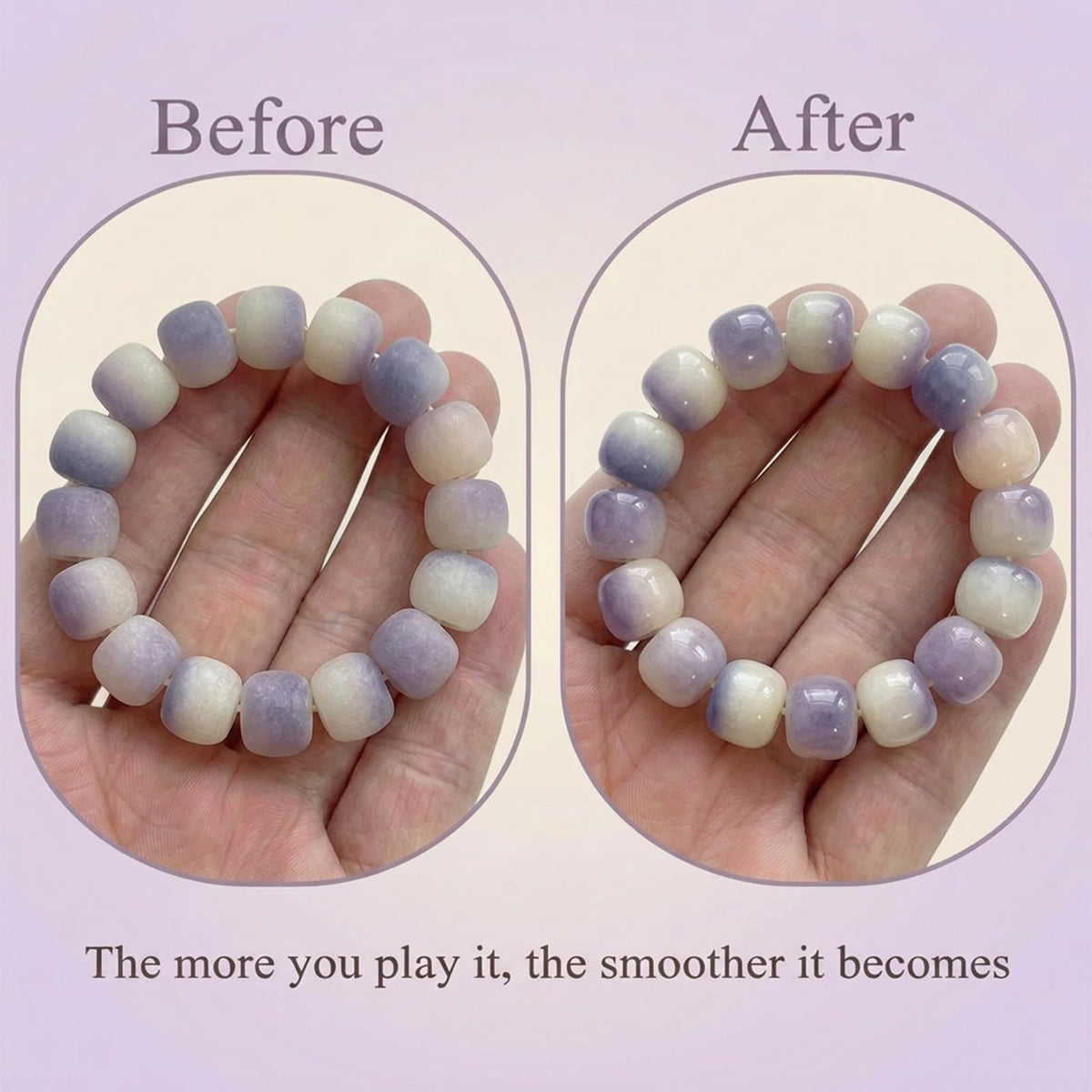 Qchengsan Natural Bodhi Bracelet for Women, Fidget Bracelet for Anxiety Relief, Stress Relief Beaded Sensory Jewelry for Adults, Healing Meditation Gifts for Women, Birthday Gifts for Women