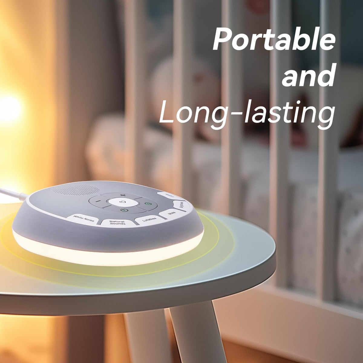 White Noise Sound Machine Baby | 20 Soothing Sounds and Night Light for Sleep and Relaxation | Heartbeat Sensor Mimics Mom’s Heartbeat for Newborns | Adjustable Volume and Auto-Off Timer (White)