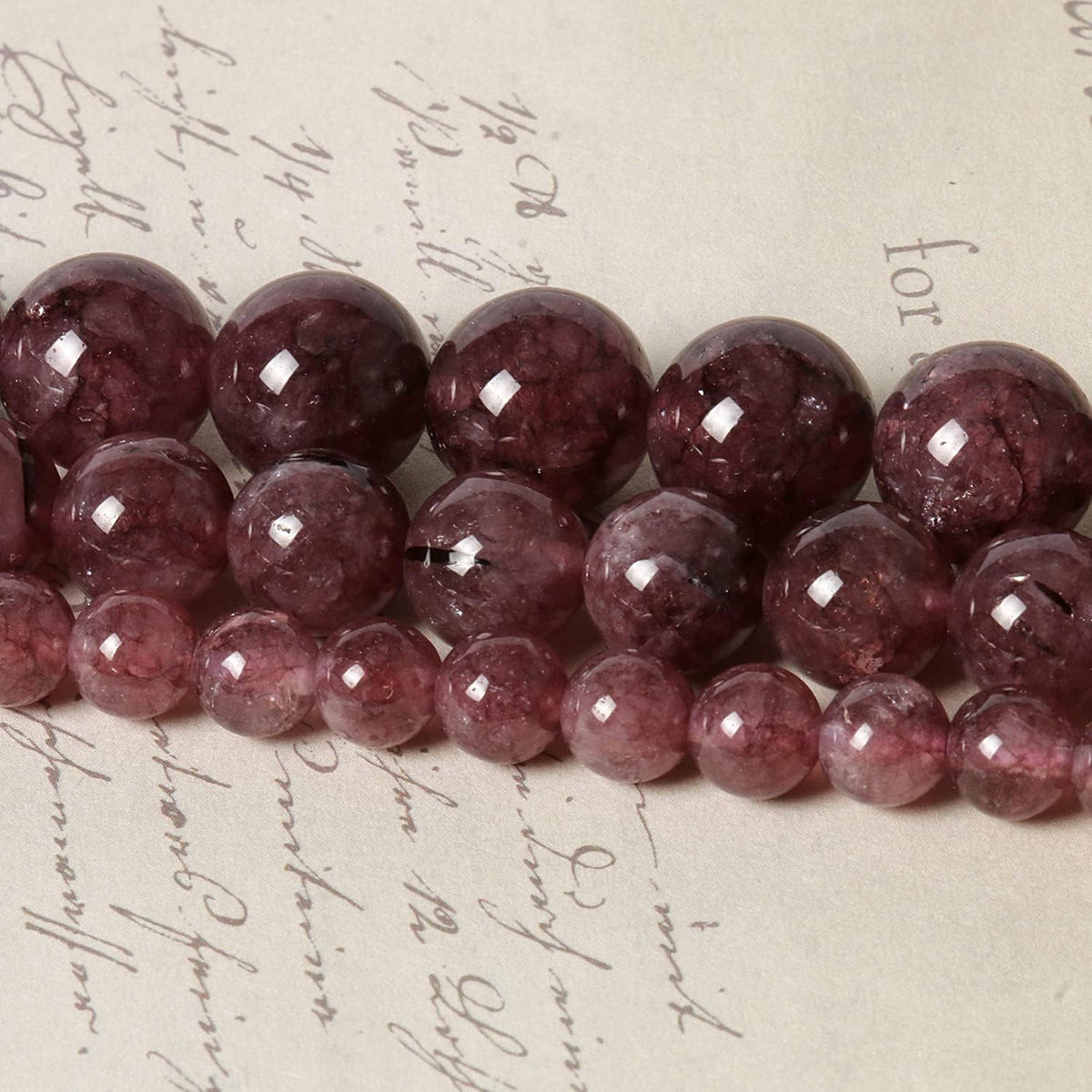About 60pcs 6mm Natural Stone Beads Lepidolite Beads Energy Crystal Power Gemstone for Jewelry Making, DIY Bracelet Necklace