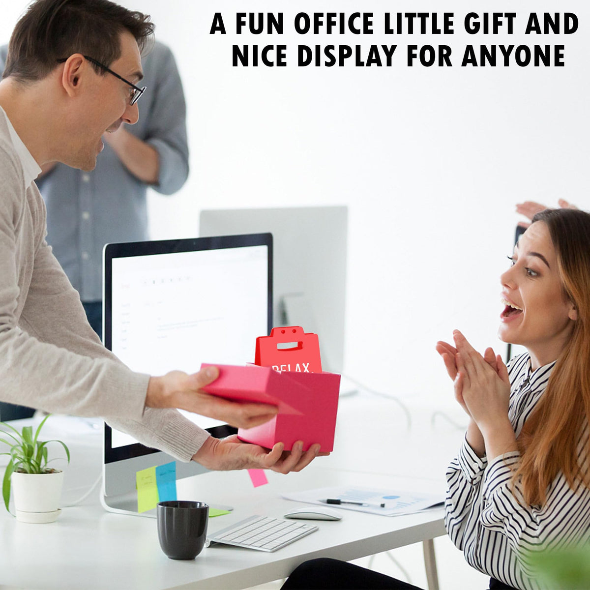 Funny Office Desk Decor for Women, Office Gag Gifts for Coworker Employee Colleague Boss Lady Secretary Accountant, Bosses Day Gifts for Women, Funny White Elephant Gift, Cubicle Accessories Red Sign