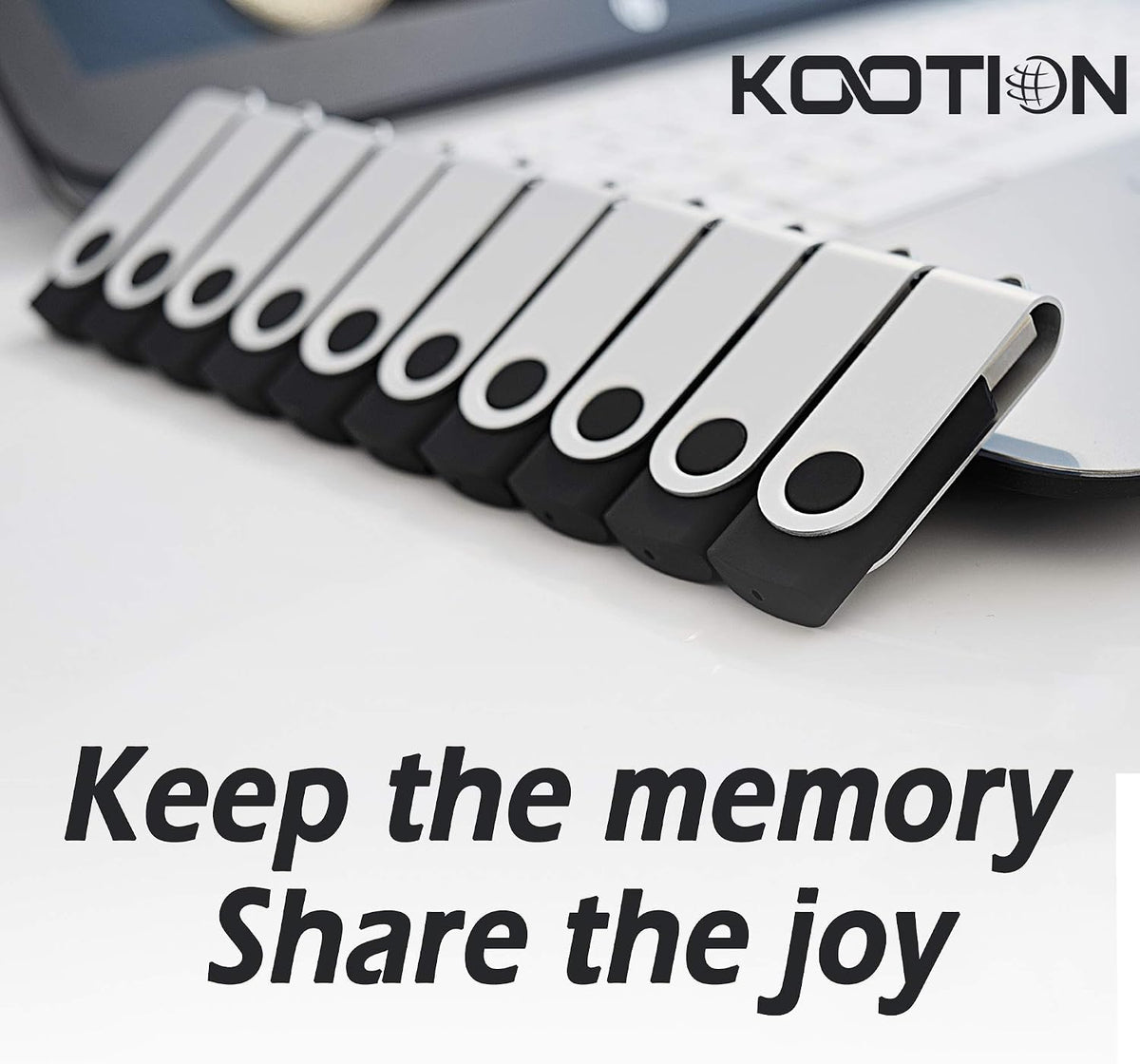 KOOTION 10 1GB 1gb X USB Flash Drive Flash Drive Swivel Thumb Drive Memory Stick Keychain Design Black