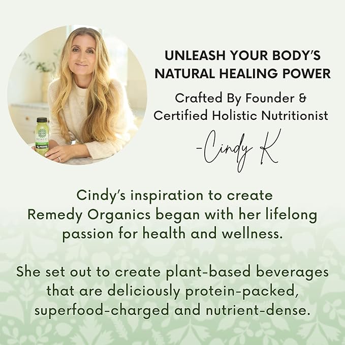 Remedy Organics Plant Based Protein Powder - Vanilla Bliss - 24g Non-GMO Protein, 4g Fiber, 1g Sugar, 21 Essential Vitamins & Minerals, Pre & Post Workout, No Seed Oils, Dairy-Free, Gluten-Free