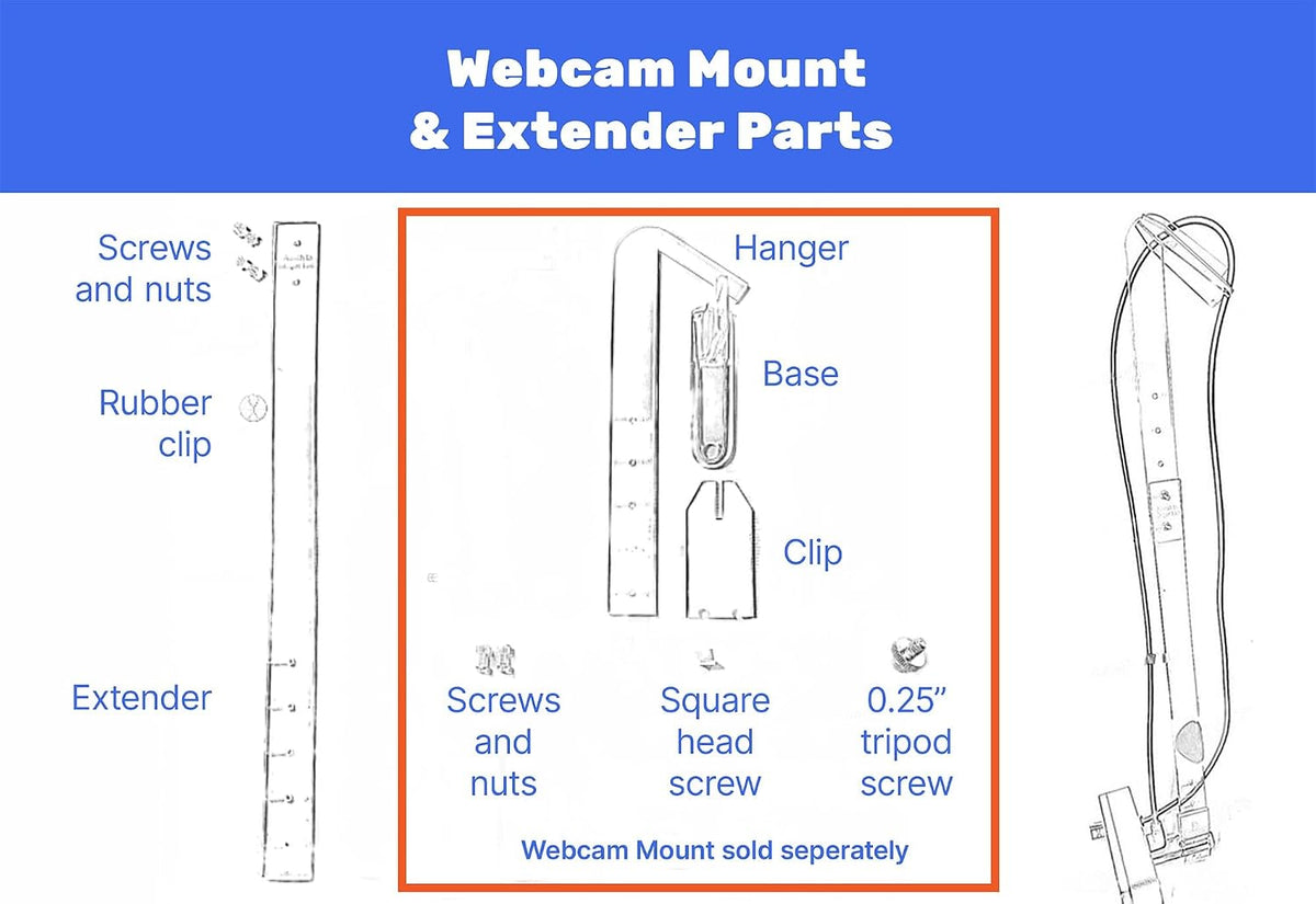 Lucky Duck Tech (5") Extender for Almost Invisible Webcam Mount
